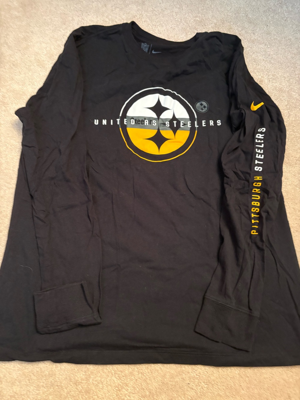 Nike Pittsburgh Steelers Black Long-Sleeve Logo Tee